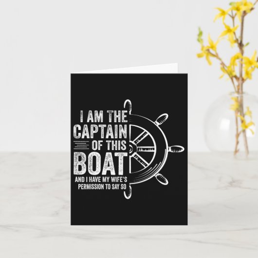 Bootgeschenken Ik ben de kapitein van deze boot ze Kaart (Gele Bloem)