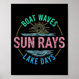 Bootgolven Zonnestralen Meer Dagen Schattigee Retr Poster