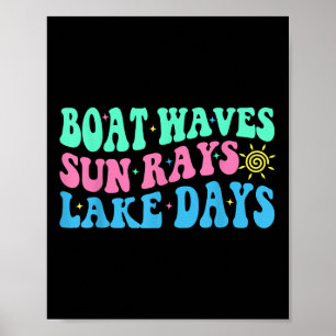 Bootgolven Zonnestralen Meer Dagen Zomer Vakantie Poster