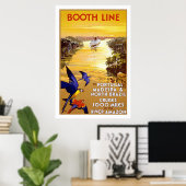 " Booth Line" Vintage Travel Poster (Thuiskantoor)