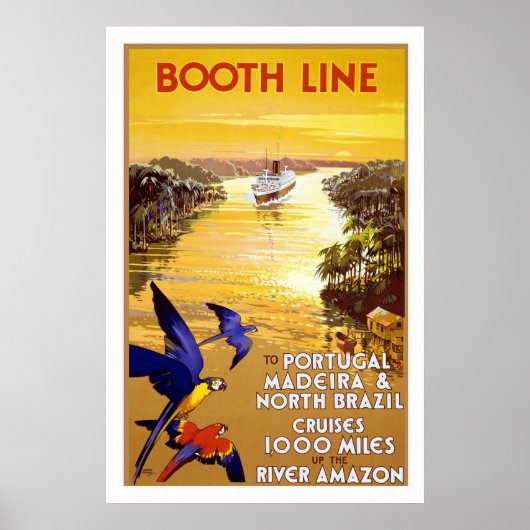 " Booth Line" Vintage Travel Poster (Voorkant)