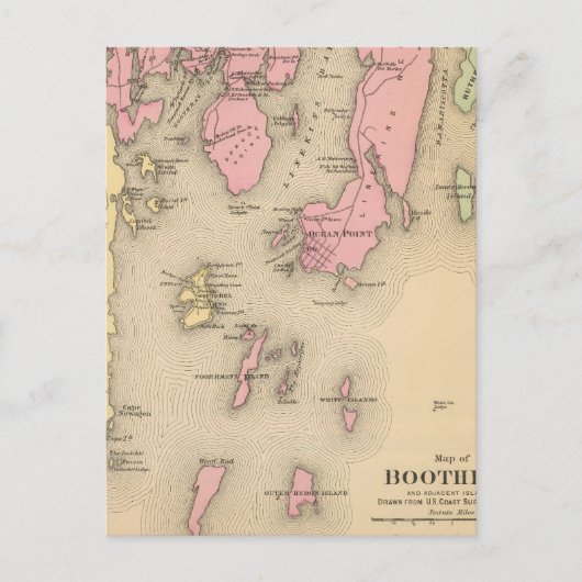 Boothbay, aangrenzende eilanden briefkaart (Voorkant)