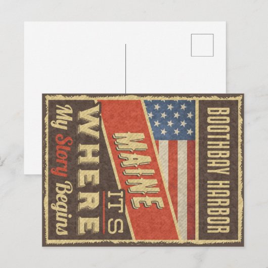 Boothbay Harbor Maine Briefkaart (Voorkant / Achterkant)