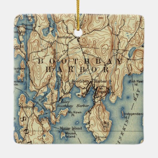 Boothbay Harbor ME Keramisch Ornament (Achterkant)