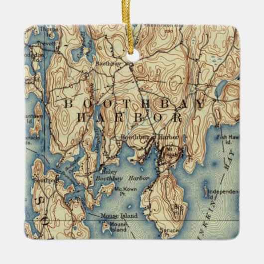  Boothbay Harbor ME Keramisch Ornament (Voorkant)