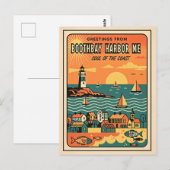 Boothbay Harbor ME Retro Ziel van de Kust Briefkaart (Voorkant / Achterkant)