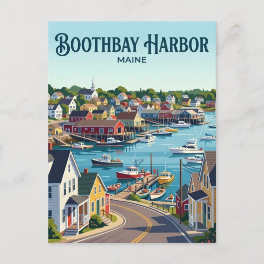 Boothbay Harbor VS Briefkaart (Voorkant)