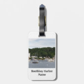 Boothbay Harbour Boats Bagagelabel met lederen rie (Achterkant verticaal)