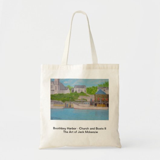 Boothbay Harbour - Kerk en boten Tote Bag (Voorkant)