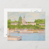 Boothbay Harbour: Kerk en Lobster Boats Briefkaart (Voorkant / Achterkant)