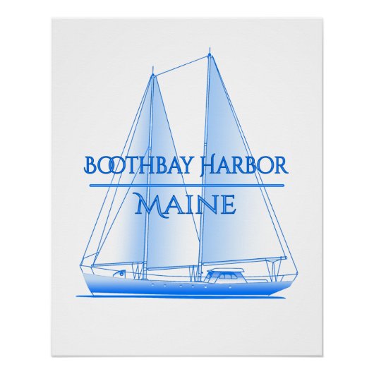 Boothbay Harbour Kustkust Nautical Sailor Perfect Poster (Voorkant)