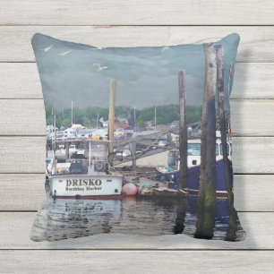 Boothbay Harbour Maine Boats Outdoor Sierkussen