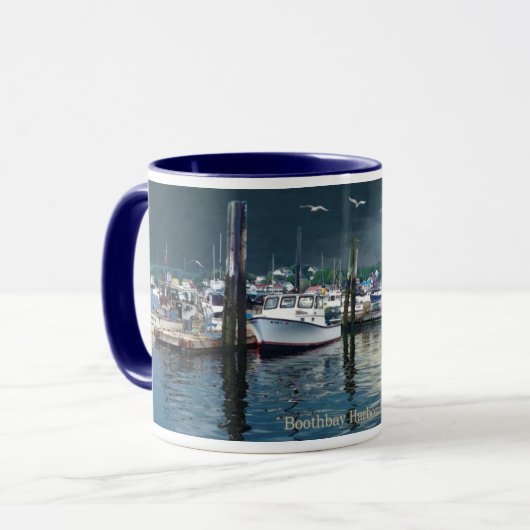 Boothbay Harbour Maine Coffee Mok (Voorkant links)