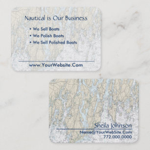 Boothbay Harbour Maine Nautical Chart Clean (Verfr Visitekaartje