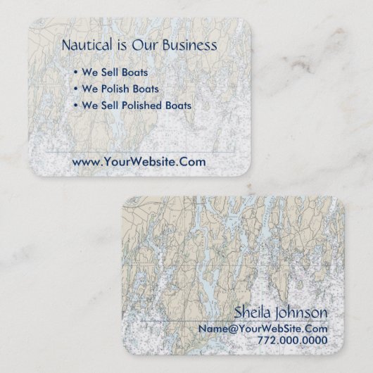 Boothbay Harbour Maine Nautische Grafiek Schoon Fr Visitekaartje (Voorkant / Achterkant)