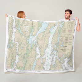 Boothbay Harbour to Bath Nautical Chart 13296 Fleece Deken