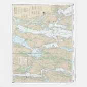 Boothbay Harbour to Bath Nautical Chart 13296 Fleece Deken (Voorkant)