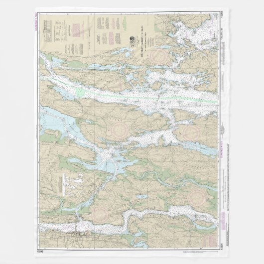 Boothbay Harbour to Bath Nautical Chart 13296 Fleece Deken (Voorkant)