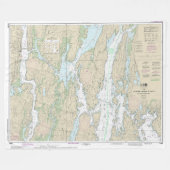 Boothbay Harbour to Bath Nautical Chart 13296 Fleece Deken (Voorkant (Horizontaal))