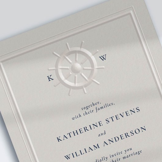 Boothelm Faux reliëf Classic Lijst Chic Wedding Kaart