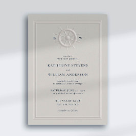 Boothelm Faux reliëf Classic Lijst Chic Wedding Kaart