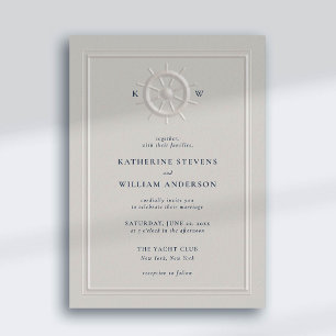 Boothelm Faux reliëf Classic Lijst Chic Wedding Kaart