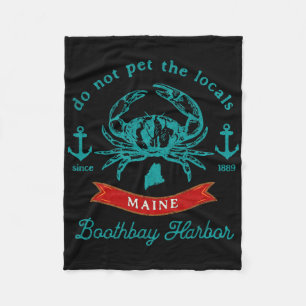 Boothy Harbor Maine Aai de lokale krabben niet aan Fleece Deken