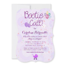 "bootie call" baby shower uitnodiging