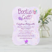 "bootie call" baby shower uitnodiging (Staand voorkant)
