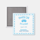 Bootie Call Blue Baby Boy Shower Magneet (Voorkant / Achterkant)
