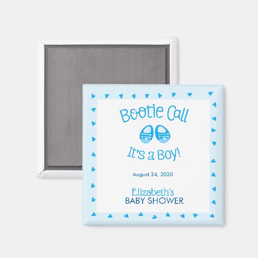 Bootie Call Blue Baby Boy Shower Magneet (Voorkant / Achterkant)