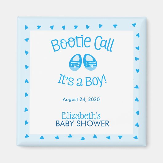Bootie Call Blue Baby Boy Shower Magneet (Voorkant)