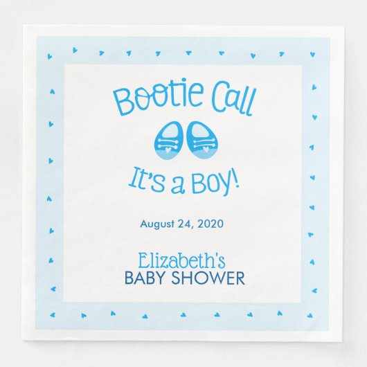 Bootie Call Blue Baby Boy Shower Servet (Voorkant)