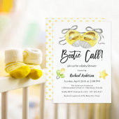 Bootie Call Whimsical Yellow Baby shower Kaart