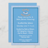 Booties Baby shower Invitation Kaart (Voorkant / Achterkant)