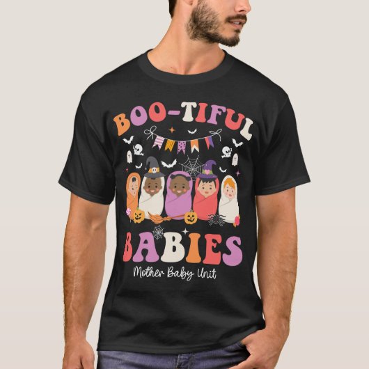 Bootiful Babies Mother Baby Unit Nurse Halloween  T-shirt (Voorkant)