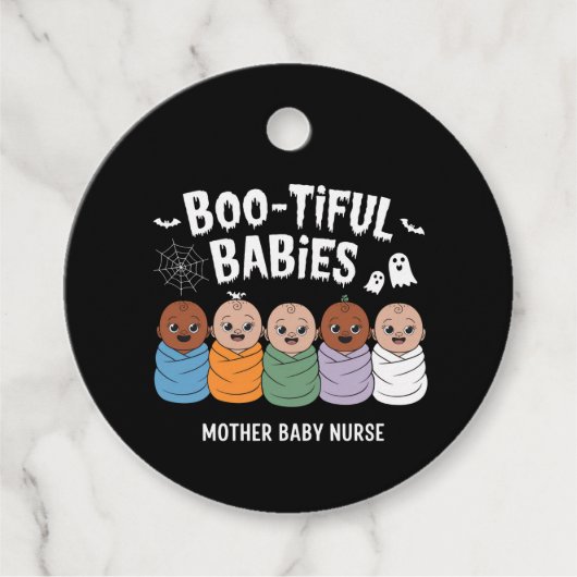 Bootiful Baby's Moeder Baby Verpleegster Halloween Bedankjes Labels (Voorkant)