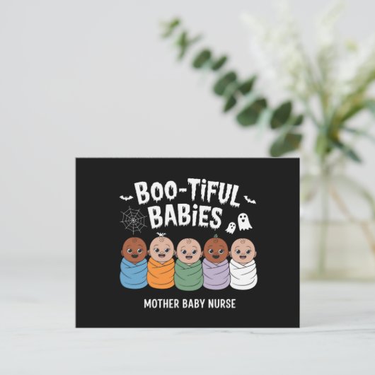 Bootiful Baby's Moeder Baby Verpleegster Halloween Briefkaart (Staand voorkant)