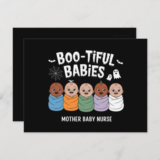 Bootiful Baby's Moeder Baby Verpleegster Halloween Briefkaart (Voorkant / Achterkant)