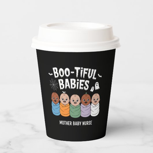 Bootiful Baby's Moeder Baby Verpleegster Halloween Papieren Bekers (Voorkant)