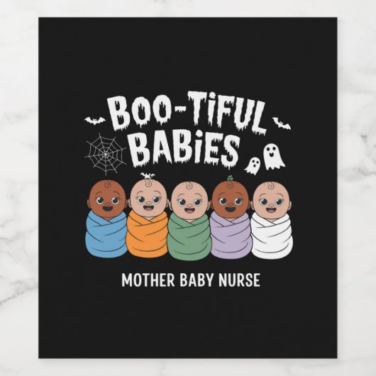 Bootiful Baby's Moeder Baby Verpleegster Halloween Wijn Etiket (Enkel label)