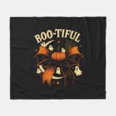 Bootiful Funny Halloween Coquette Bow Pumpkin Fleece Deken (Voorkant (Horizontaal))