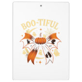 Bootiful Funny Halloween Coquette Bow Pumpkin Klembord (Achterkant)
