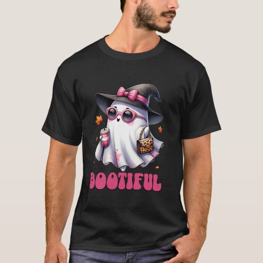 Bootiful Ghost Drink Coffee Coquette Bow Hallow T-shirt (Voorkant)