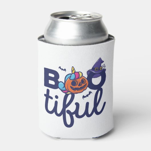 Bootiful Halloween Grappige Eenhoorn Pompoen lanta Blikjeskoeler (Blikje Voorkant)