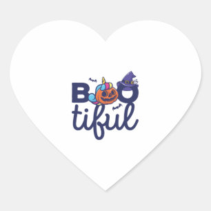 Bootiful Halloween Grappige Eenhoorn Pompoen lanta Hart Sticker