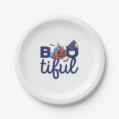 Bootiful Halloween Grappige Eenhoorn Pompoen lanta Papieren Bordje (Voorkant)