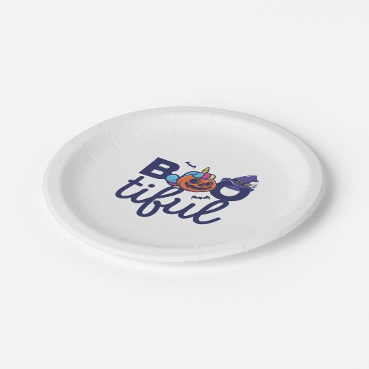 Bootiful Halloween Grappige Eenhoorn Pompoen lanta Papieren Bordje (Gekanteld)