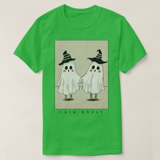 Bootiful Haunts Halloween Schattigee Ghost T-shirt (Design voorkant)