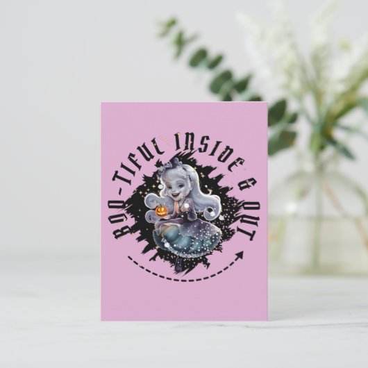 "Bootiful Inside & Out" Halloween Ghost Schattige Briefkaart (Staand voorkant)